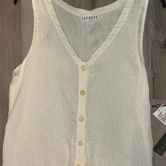 LACAUSA NWT Revolve Elderflower Ivory Women's Jumpsuit | Size MEDIUM - Picture 3 of 5